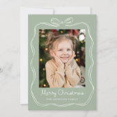 手お洒落引き弓フレームセージ緑2写真 シーズンカード (正面)