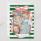 手お洒落引き弓フレーム写真クリスマス シーズンカード (正面)
