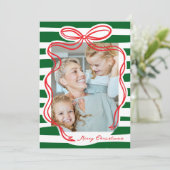 手お洒落引き弓フレーム写真クリスマス シーズンカード (スタンド正面)