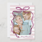 手お洒落引き弓フレーム写真クリスマス シーズンカード (正面)