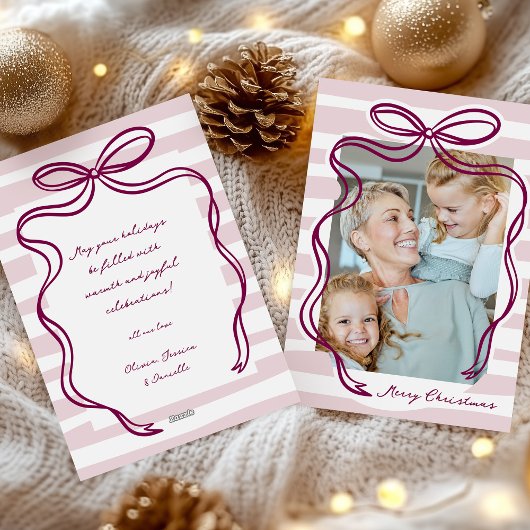 手お洒落引き弓フレーム写真クリスマス シーズンカード