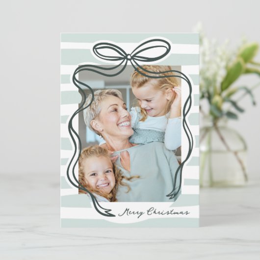 手お洒落引き弓フレーム写真クリスマス シーズンカード (スタンド正面)