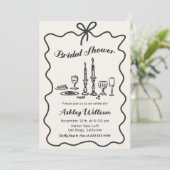 手お洒落引き弓ブライダルシャワー招待 招待状 (スタンド正面)