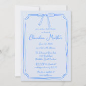 手お洒落引き弓ブライダルシャワー招待 招待状 (正面)