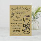 手お洒落引き弓ブライダルシャワー招待 招待状 (スタンド正面)