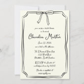 手お洒落引き弓ブライダルシャワー招待 招待状 (正面)