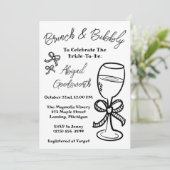 手お洒落引き弓ブライダルシャワー招待 招待状 (スタンド正面)