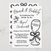 手お洒落引き弓ブライダルシャワー招待 招待状 (正面/裏面)