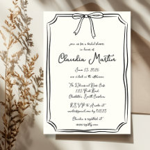 手お洒落引き弓ブライダルシャワー招待