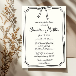 手お洒落引き弓ブライダルシャワー招待 招待状