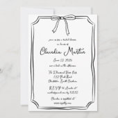 手お洒落引き弓ブライダルシャワー招待 招待状 (正面)