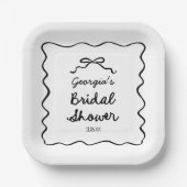 手お洒落引き弓ブライダルシャワー ペーパープレート (正面)