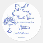 手お洒落引き弓ブライダルティーパーティーの好意 ラウンドシール (正面)