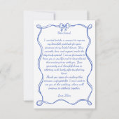 手お洒落引き弓ブライダル茶パーティー サンキューカード (裏面)