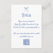 手お洒落引き弓ブルーQR結婚の詳細 エンクロージャーカード (正面)