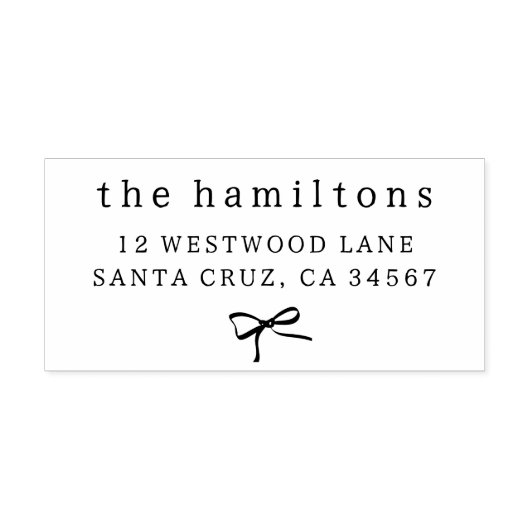 手お洒落引き弓ミニマル差出人住所 ラバースタンプ (インプリント)