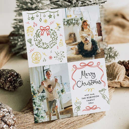 手お洒落引き弓メリークリスマス2写真 シーズンカード