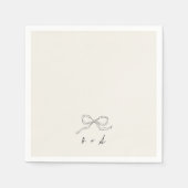 手お洒落引き弓モノグラムミニマル スタンダードカクテルナプキン (正面)