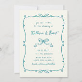 手お洒落引き弓予算結婚の 招待状 (正面)