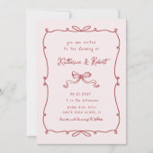 手お洒落引き弓予算結婚の 招待状 (正面)