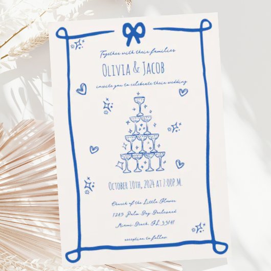 手お洒落引き弓走り結婚の 招待状