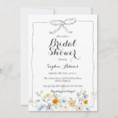 手お洒落引き弓野花ブライダルシャワー 招待状 (正面)