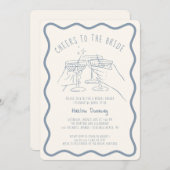 手お洒落引き応援を花嫁に 招待状 (正面/裏面)