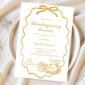 手お洒落引き感謝祭モダンディナー 招待状