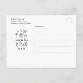 手お洒落引き日を保存 案内ポストカード (裏面)