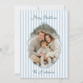 手お洒落引き枠の青ストライプ色 シーズンカード (正面)