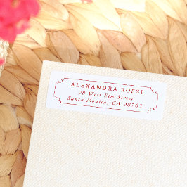 手お洒落引き枠差出人住所 ラベル