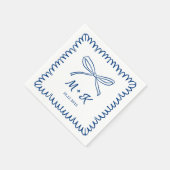 手お洒落引き波のボー縁どフナプキン スタンダードカクテルナプキン (角)