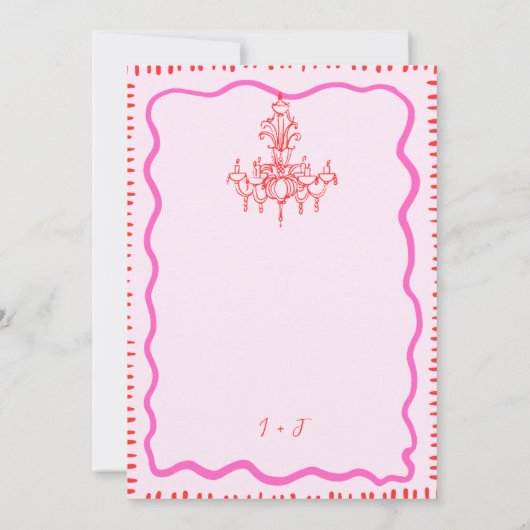 手お洒落引き波予測できな婚約パーティ 招待状 (裏面)