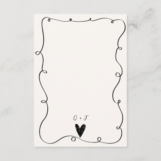 手お洒落引き波状の結婚詳細 エンクロージャーカード (裏面)