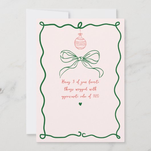 手お洒落引き物お気に入りの贈与交換 招待状 (裏面)