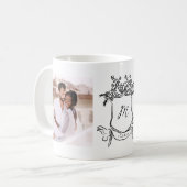 手お洒落引き紋 |モノグラムと写真 コーヒーマグカップ (正面左)