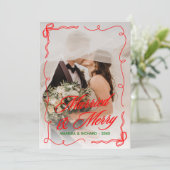 手お洒落引き結婚した&メリークリスマス シーズンカード (スタンド正面)