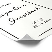 手お洒落引き結婚のゲストブック ポスター (角)