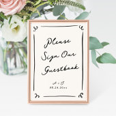 手お洒落引き結婚のゲストブック ポスター