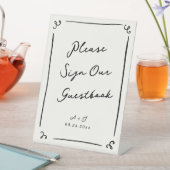 手お洒落引き結婚のゲストブック 台座サイン (インサイチュ)