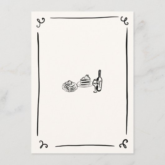 手お洒落引き結婚のデザート メニュー (裏面)