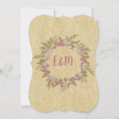 手お洒落引き結婚のドッグ素朴フローラ 招待状 (裏面)