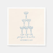 手お洒落引き結婚のナプキン スタンダードカクテルナプキン (正面)