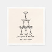 手お洒落引き結婚のナプキン スタンダードカクテルナプキン (正面)