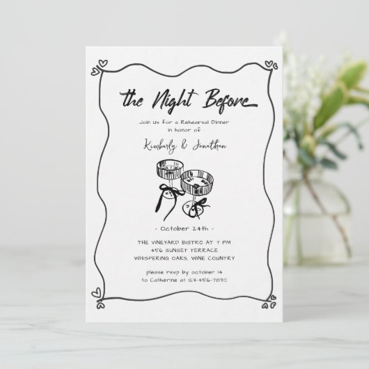 手お洒落引き結婚のリハーサル 招待状 (スタンド正面)