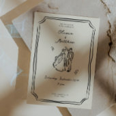 手お洒落引き結婚のロマンチック 招待状