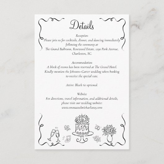 手お洒落引き結婚の詳細 エンクロージャーカード (正面)