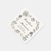 手お洒落引き結婚の音 スタンダードカクテルナプキン (角)