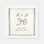 手お洒落引き結婚の音 スタンダードカクテルナプキン (正面)