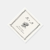 手お洒落引き結婚の音 スタンダードカクテルナプキン (角)